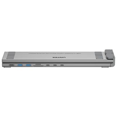 9. UNITEK PODSTAWKA POD LAPTOP REGULOWANA + HUB USB-C/A, HDMI 2.0, PD 100W