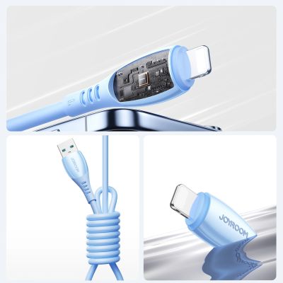 12. Kabel Joyroom S-A59 Vibrant Series 3A USB-A - Lightning 1,2m - niebieski
