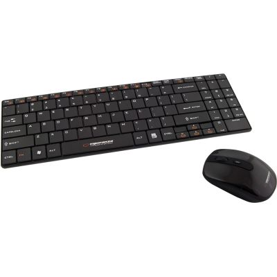 4. Zestaw klawiatura + mysz Esperanza EK122K (USB 2.0; (US); kolor czarny; laserowa)
