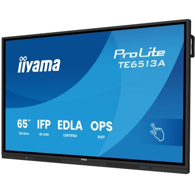 6. iiyama TE6513A-B2AG signage display Interaktywny płaski panel 163,8 cm (64.5") Wi-Fi 500 cd/m2 4K Ultra HD Czarny Ekran dotykowy Procesor wbudowany Android 24/7