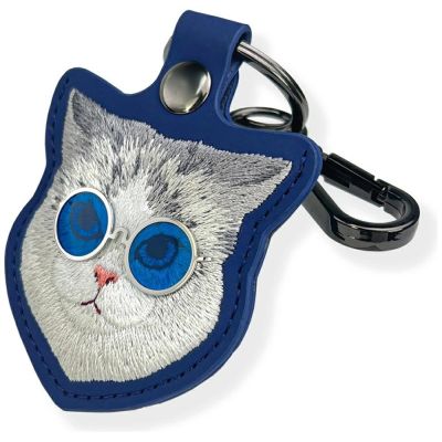 5. Etui Nimmy Glasses Cool Cat na lokalizator - niebieskie