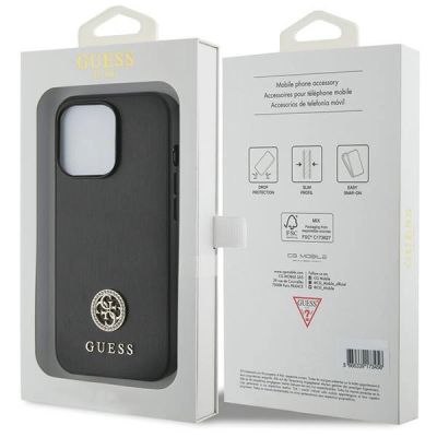 8. Etui Guess Strass Metal Logo na iPhone 13 Pro 6.1" - czarne