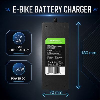 5. Qoltec Szybka Ładowarka do roweru skutera elektrycznego 36V | 42V | 4A |wtyczka Bosch + kabel zasilający