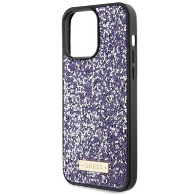 6. Etui Guess Rhinestone Metal Logo na iPhone 15 Pro Max - różowe