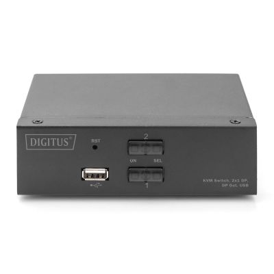 6. Digitus Przełącznik KVM, 2x1 DP, DP Out, USB