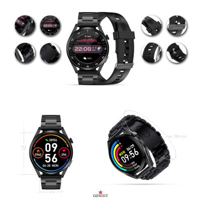 2. Smartwatch GIEWONT Vertex SmartCall GW450-1 Carbon/Carbon Silikon
