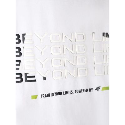 6. T-shirt slim z nadrukiem męski 4F 4FRAW26TTSHM4666-10S