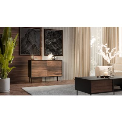 3. Komoda 1D3S CORTINA 120x40x81 czarny/orzech