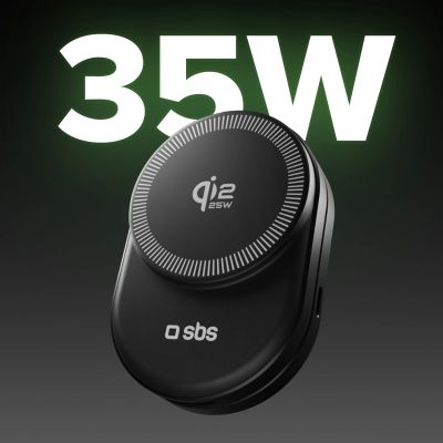 4. Stacja ładująca SBS Qi2.2 25W indukcyjna 3w1 składana z certyfikatem MFI - czarna