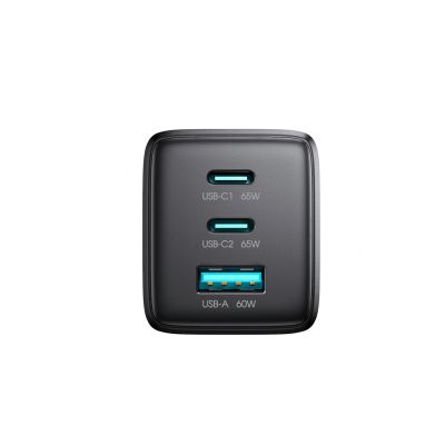 6. Ładowarka sieciowa Joyroom JR-TG10 65W GaN 2x USB-C + USB-A z kablem 100W USB-C - USB-C 1.2m - czarna