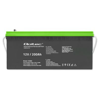 8. QOLTEC AKUMULATOR ŻELOWY 12V | 200AH | GEL
