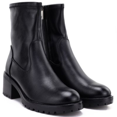 4. Botki damskie na obcasie czarne Potocki SZ12835