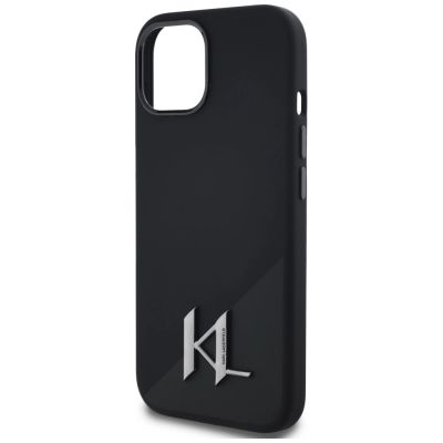 6. Etui Karl Lagerfeld Silicone Shadow Metal Initial MagSafe do iPhone 15 czarny