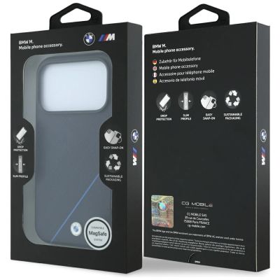 8. Etui BMW M Tire Track Blue Line MagSafe na iPhone 17 Pro Max / 18 Pro Max - granatowe