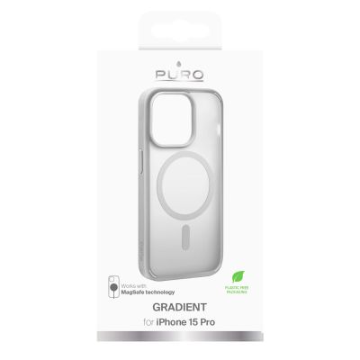 2. Etui silikonowe Puro Gradient MagSafe do iPhone 15 Pro - srebrne