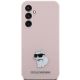 3. Etui Karl Lagerfeld Silicone Choupette Metal Pin na Samsung Galaxy S23 FE - różowe