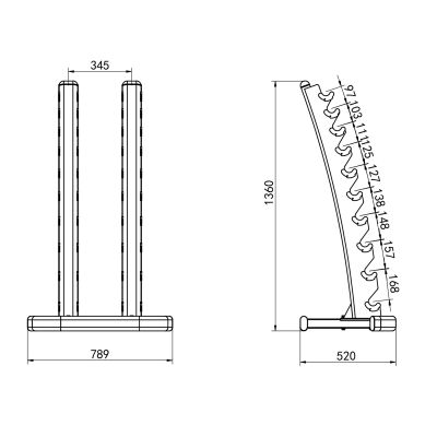 4. ZESTAW HANTLI POLIURETANOWYCH HPT 2 x 1 - 10 KG (110 KG) + STOJAK STR37 HMS