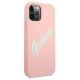 4. Etui Guess Silicone Vintage na iPhone 12 / iPhone 12 Pro - różowo-zielone