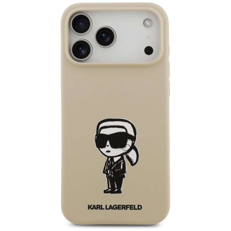 3. Etui Karl Lagerfeld Silicone Karl Sketch & Logo MagSafe na iPhone 17 Pro Max - brązowe
