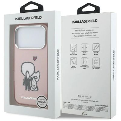 8. Etui Karl Lagerfeld Karl & Choupette Back MagSafe na iPhone 17 Pro - różowe