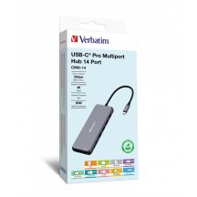 Adapter Verbatim CMH-14 USB Type-C 5000 Mbit/s Srebrny