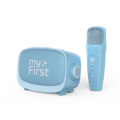 3. myFirst Voice 2 - zestaw do karaoke dla dzieci - mikrofon i głośnik bezprzewodowy z efektami modyfikacji dźwięku (blue)