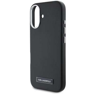 6. Etui Karl Lagerfeld FW Metal Plate MagSafe na iPhone 16 Plus - czarne