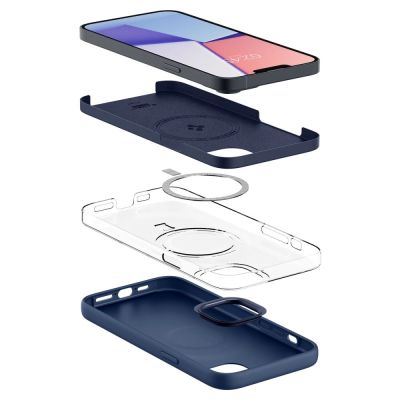 2. Etui Spigen Silicone Fit Mag z MagSafe na iPhone 14 Plus - niebieskie