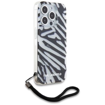 3. Etui Karl Lagerfeld IML Zebra Pattern & Cord na iPhone 15 Pro Max - czarne