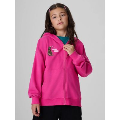 Bluza dresowa loose z kapturem dziewczęca 4F 4FJKAW26TSWSF3137-54S