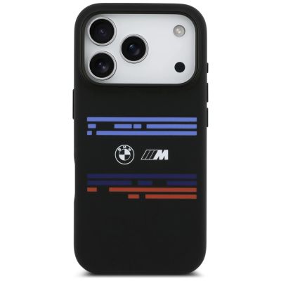 3. Etui BMW M Silicon Horizontal Line MagSafe na iPhone 17 Pro - czarne