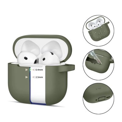 2. Etui Tech-Protect Silicone Hook na AirPods 4 - zielone