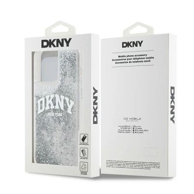 8. Etui DKNY Liquid Glitter Big Logo na iPhone 15 Pro Max - białe