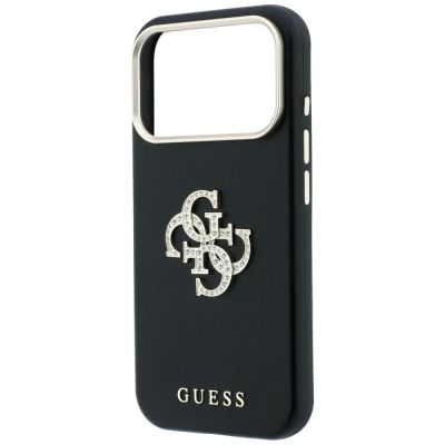 6. Etui Guess Smooth & Big Strass Logo na iPhone 18 Pro Max / 17 Pro Max - czarne