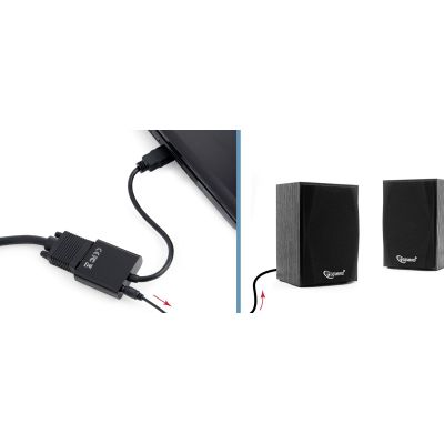 3. Adapter GEMBIRD A-HDMI-VGA-03 (HDMI M - D-Sub (VGA) F; 0,15m; kolor czarny)