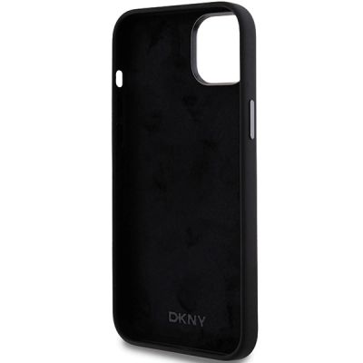 7. Etui DKNY Liquid Silicone Metal Logo na iPhone 15 Plus / 14 Plus - czarne