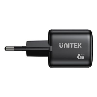 17. UNITEK ŁADOW. SIECIOWA 2X GAN 45W, 2XUSB-C PD 3.0, QC, CZARNA