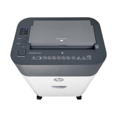 35. HP Niszczarka ONESHRED Auto 100CC, biało-szara
