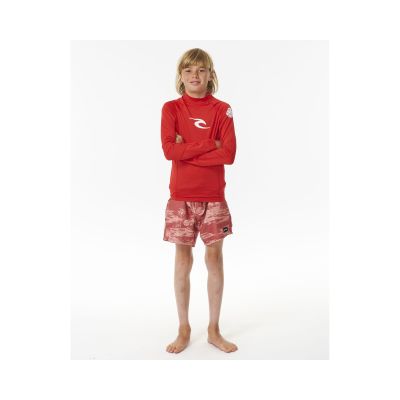 4. Lycra RIP CURL Brand Wave Upf L/S-Boy czerwony