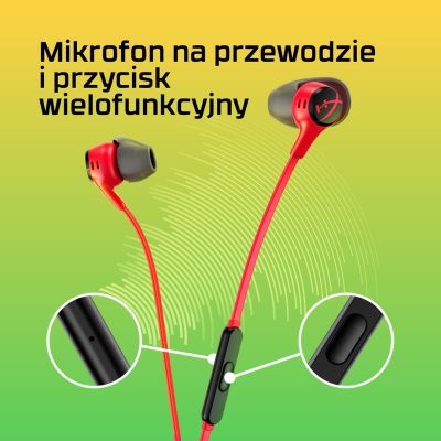 40. Słuchawki HyperX Cloud Earbuds II CZERWONE