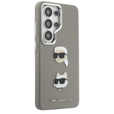 4. Etui Karl Lagerfeld Saffiano Double Heads Metal na Samsung Galaxy S26 Ultra - srebrne