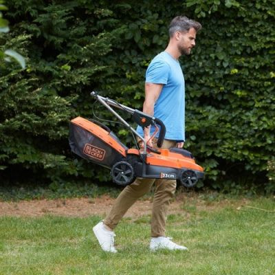 5. Black & Decker BCMW3318L2 Kosiarka do trawnika typu push Bateria Czarny, Pomarańczowy