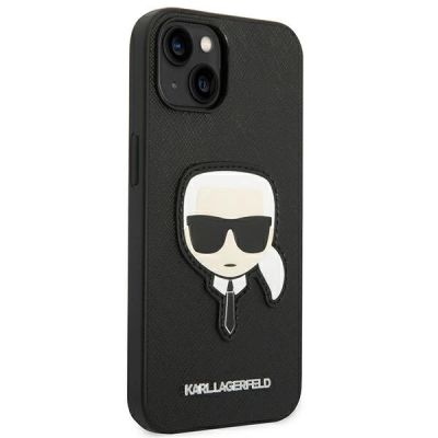 4. Etui Karl Lagerfeld Saffiano Karl's Head Patch na iPhone 14 Plus - czarne