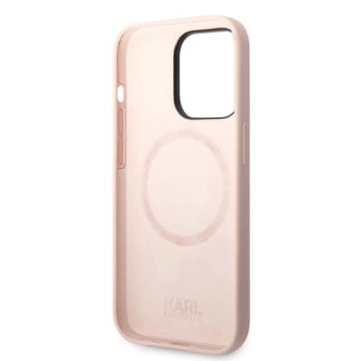 7. Etui Karl Lagerfeld Silicone Ikonik MagSafe na iPhone 14 Pro - różowe