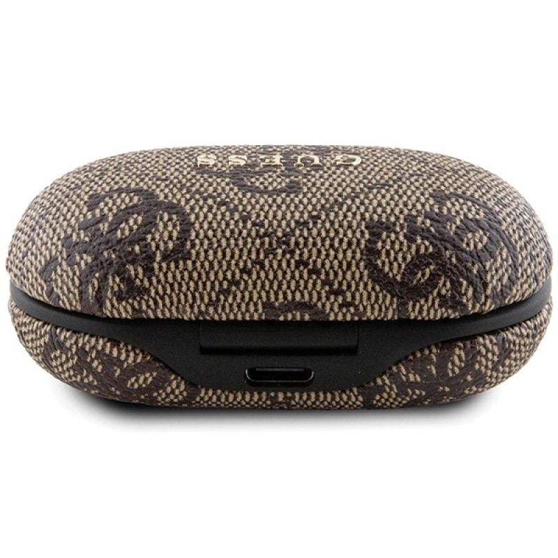 3. Słuchawki Bluetooth TWS Guess 4G Metal ze stacją dokującą ENC - brązowe