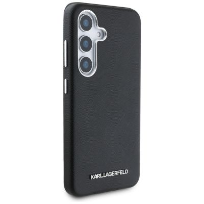 4. Etui Karl Lagerfeld Saffiano Full Wrapped Elongated Metal Logo MagSafe na Samsung Galaxy S25+ - czarne