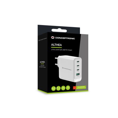 5. Conceptronic ALTHEA22W100 ładowarka do urządzeń przenośnych Uniwersalne Biały Prąd przemienny Szybkie ładowanie Wewnętrzna