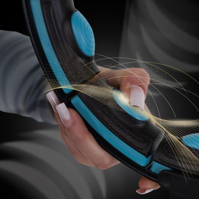 12. HHM17 HULA HOP BLACK/TURQUOISE Z MAGNESAMI I OBCIĄŻNIKIEM + LICZNIK HMS