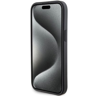 5. Etui Karl Lagerfeld Gripstand Saffiano Choupette Pins na iPhone 15 Plus / 14 Plus - czarne