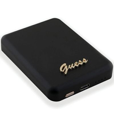 4. Powerbank indukcyjny Guess MagSafe Metal Script Logo 15W 5000mAh - czarny